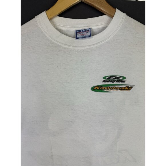 Vintage 90's Kawasaki Racing Ricky Carmichael Factory Effex White Shirt Promo - Picture 3 of 16